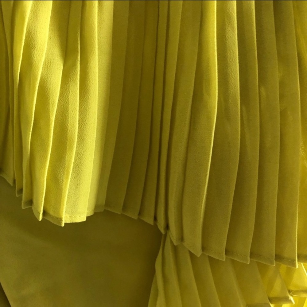 Bcbgeneration Ruffled Strapless Yellow Green - image 4